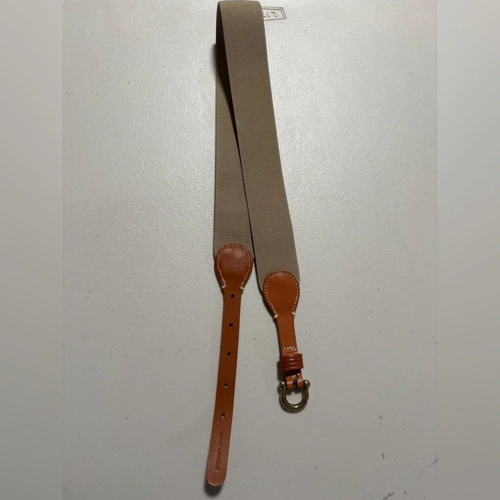 Brooks Brothers Women’s Tan Leather Stretch Belt Size Small/Medium Classic Prep
